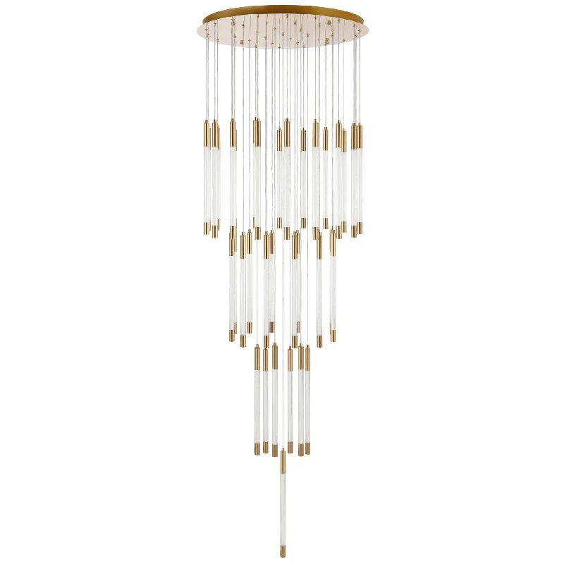 Tropical - Themed Ceiling Lights with Palm - Leaf Shapes and Rattan WrapsTropical - Themed Ceiling Lights with Palm - Leaf Shapes and Rattan WrapsKurtz 37 Light 4000k LED Contemporary Gold Pendant