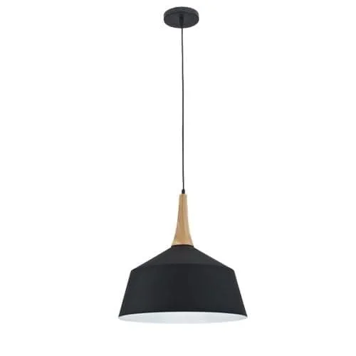 Scandinavian Style Ceiling Lights with Light Wood AccentsScandinavian Style Ceiling Lights with Light Wood AccentsLoki Nordic Black Pendant Light