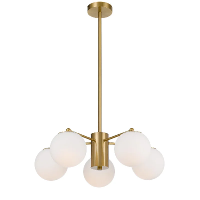 Victorian - Inspired Ceiling Lights with Ornate Crystal ChandeliersVictorian - Inspired Ceiling Lights with Ornate Crystal ChandeliersMarsten 5 Light Antique Gold and Opal Glass Industrial Pendant