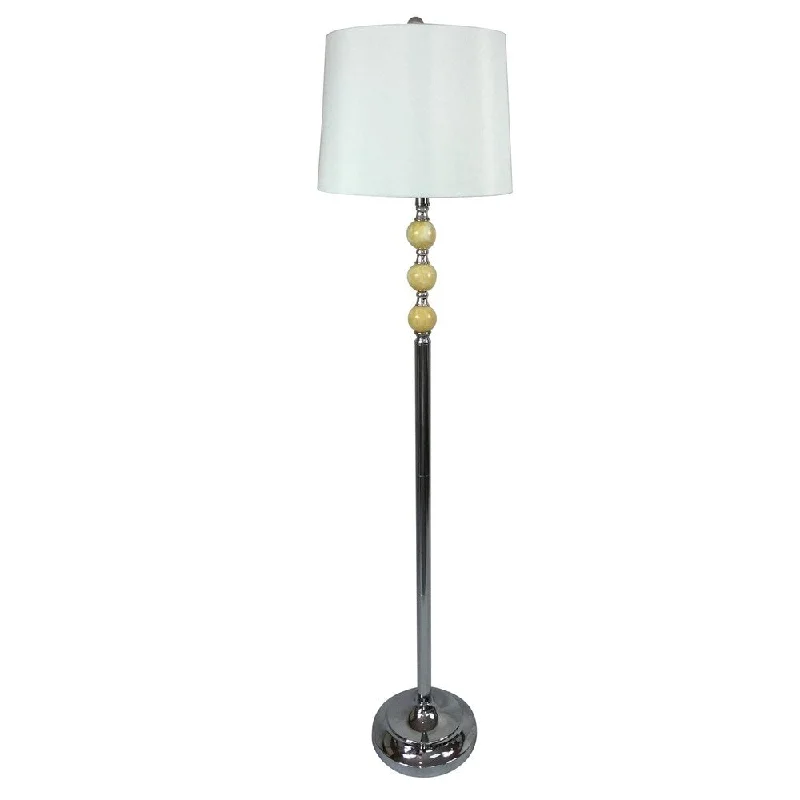 Wood Floor Lamp with Natural Grain for a Warm and Organic FeelWood Floor Lamp with Natural Grain for a Warm and Organic FeelMetal and Marble Ball 60-inch Floor Lamp - N/A