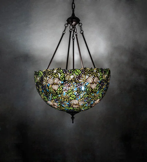 Industrial Style Ceiling Lights with Exposed Bulbs and Metal CagesIndustrial Style Ceiling Lights with Exposed Bulbs and Metal CagesMeyda Lighting 231193 20" Wide Trillium & Violet Inverted Pendant