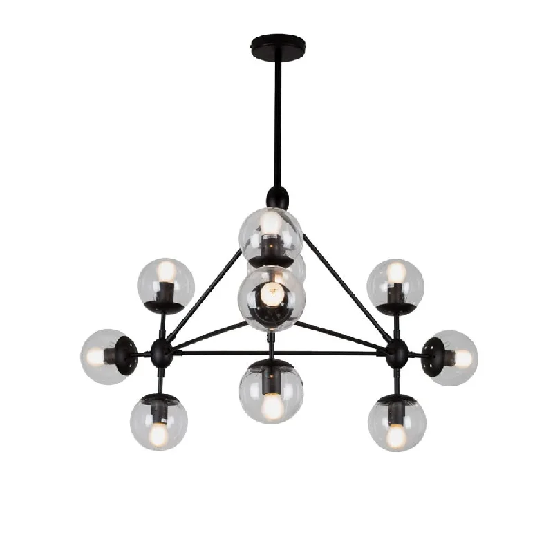 Mediterranean - Style Ceiling Lights with Terra - Cotta and Ceramic DetailsMediterranean - Style Ceiling Lights with Terra - Cotta and Ceramic DetailsMinsk Pendant 10 Light Black with Clear Glass P933CL