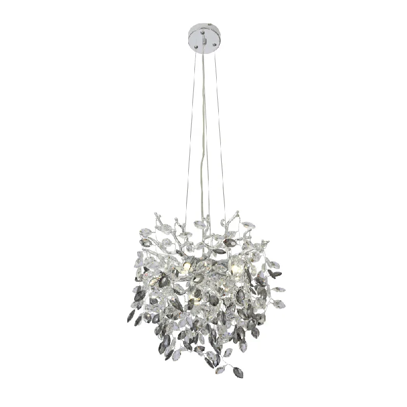 Indian - Themed Ceiling Lights with Intricate Filigree and Mirror WorkIndian - Themed Ceiling Lights with Intricate Filigree and Mirror WorkMolena 5 Light Round Chrome with Clear and Smoke Crystal Pendant Indian - Themed Ceiling Lights with Intricate Filigree and Mirror WorkIndian - Themed Ceiling Lights with Intricate Filigree and Mirror WorkMolena 5 Light Round Chrome with Clear and Smoke Crystal Pendant