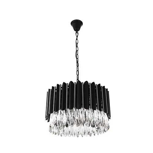 Crystal Ceiling Lights with High - Quality Swarovski CrystalsCrystal Ceiling Lights with High - Quality Swarovski CrystalsMordo Black & Crystal Pendant Light
