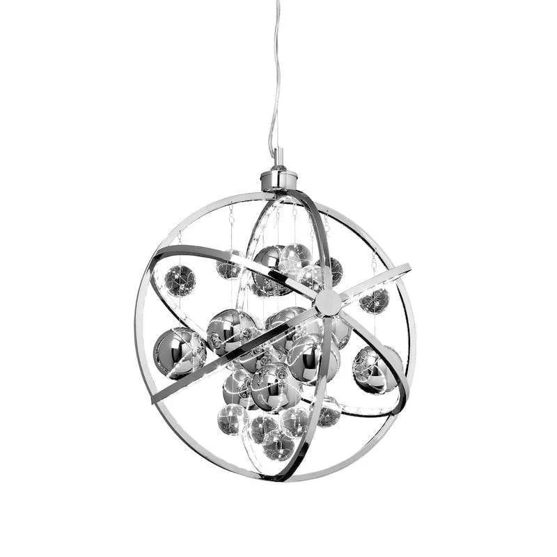 Wood Floor Lamp with Natural Grain for a Warm and Organic FeelWood Floor Lamp with Natural Grain for a Warm and Organic FeelEndon Muni Chrome & Clear Glass 48cm Pendant Ceiling Light