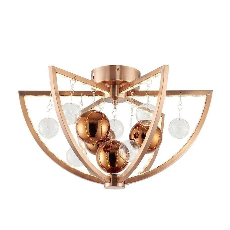 Wood Floor Lamp with Natural Grain for a Warm and Organic FeelWood Floor Lamp with Natural Grain for a Warm and Organic FeelEndon Muni Copper & Glass Semi Flush Ceiling Light