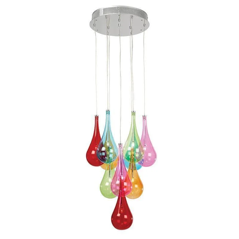 Modern Minimalist Floor Lamp for Contemporary Living RoomsModern Minimalist Floor Lamp for Contemporary Living RoomsNiro Multi Coloured Glass & Chrome 10 Light Ceiling Pendant