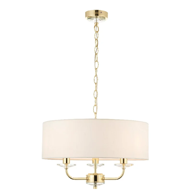 Glass Floor Lamp with Frosted Shades for Soft Diffused LightGlass Floor Lamp with Frosted Shades for Soft Diffused LightEndon Nixon 3 Light Brass & Glass Ceiling Pendant With Shade