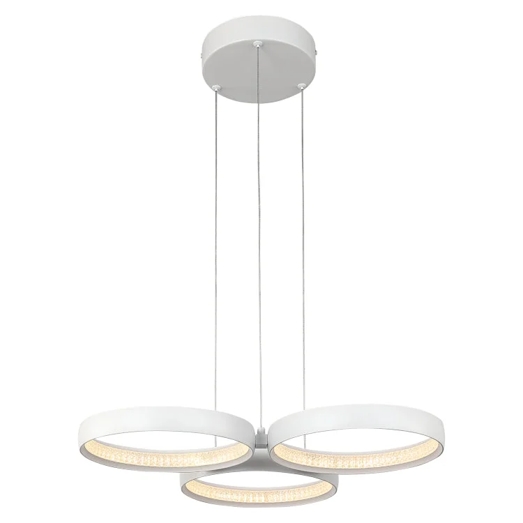 Japanese - Inspired Ceiling Lights with Shoji - Screen - like DiffusersJapanese - Inspired Ceiling Lights with Shoji - Screen - like DiffusersOlympus 3 Light White Ring LED Tri-Colour Pendant