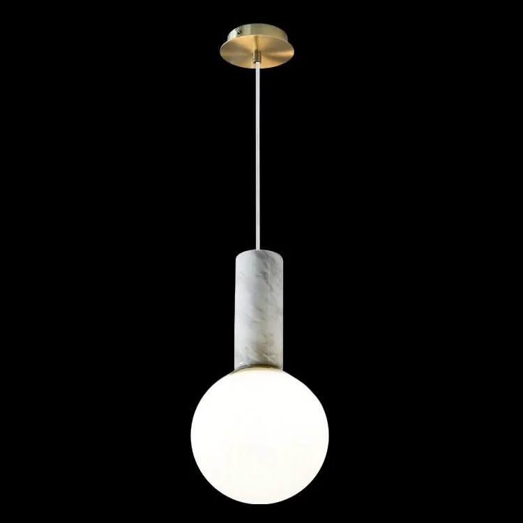 Scandinavian Style Ceiling Lights with Light Wood AccentsScandinavian Style Ceiling Lights with Light Wood AccentsOtto White Marble Pendant Light