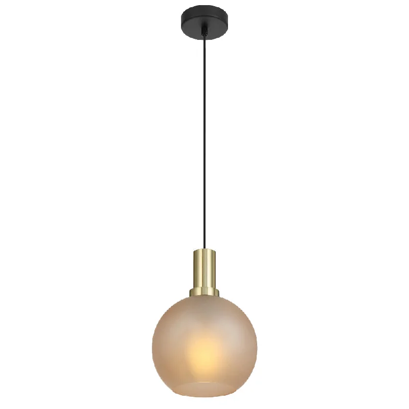 Retro Ceiling Lights Inspired by the 1950s and 1960s DesignRetro Ceiling Lights Inspired by the 1950s and 1960s DesignPatino 20cm Gold and Black with Amber Glass Modern Pendant