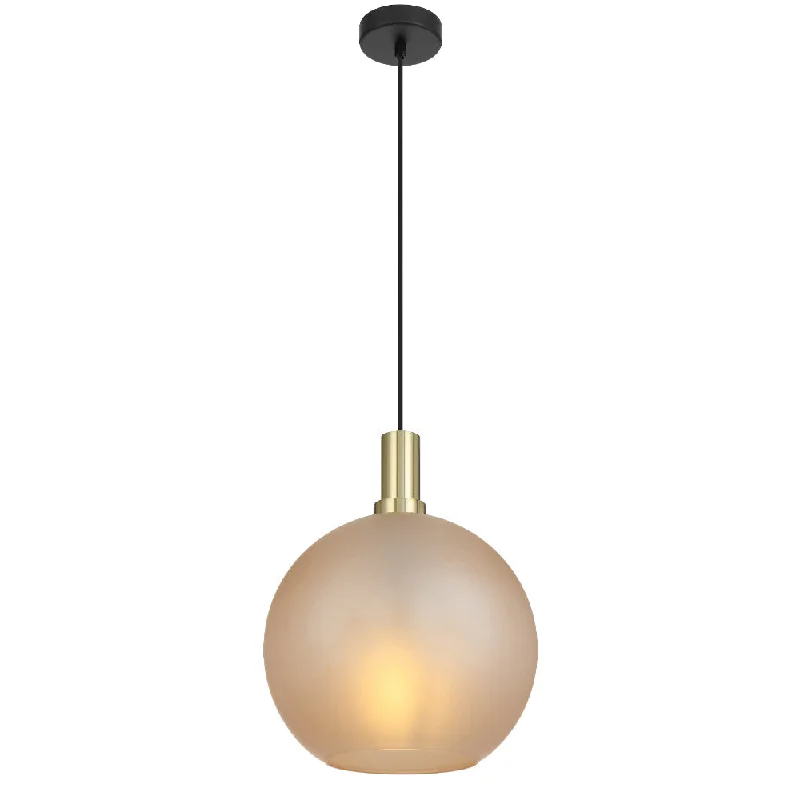Crystal Ceiling Lights with High - Quality Swarovski CrystalsCrystal Ceiling Lights with High - Quality Swarovski CrystalsPatino 30cm Gold and Black with Amber Glass Modern Pendant
