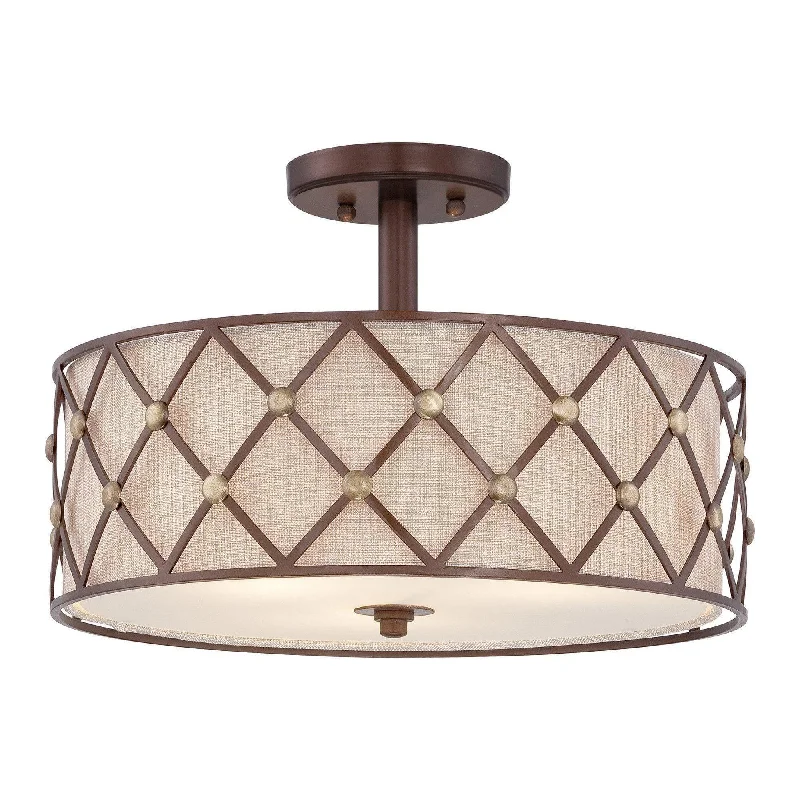 Dimmable Floor Lamp for Adjustable Lighting AmbianceDimmable Floor Lamp for Adjustable Lighting AmbianceQuoizel Brown Lattice Semi-Flush Ceiling