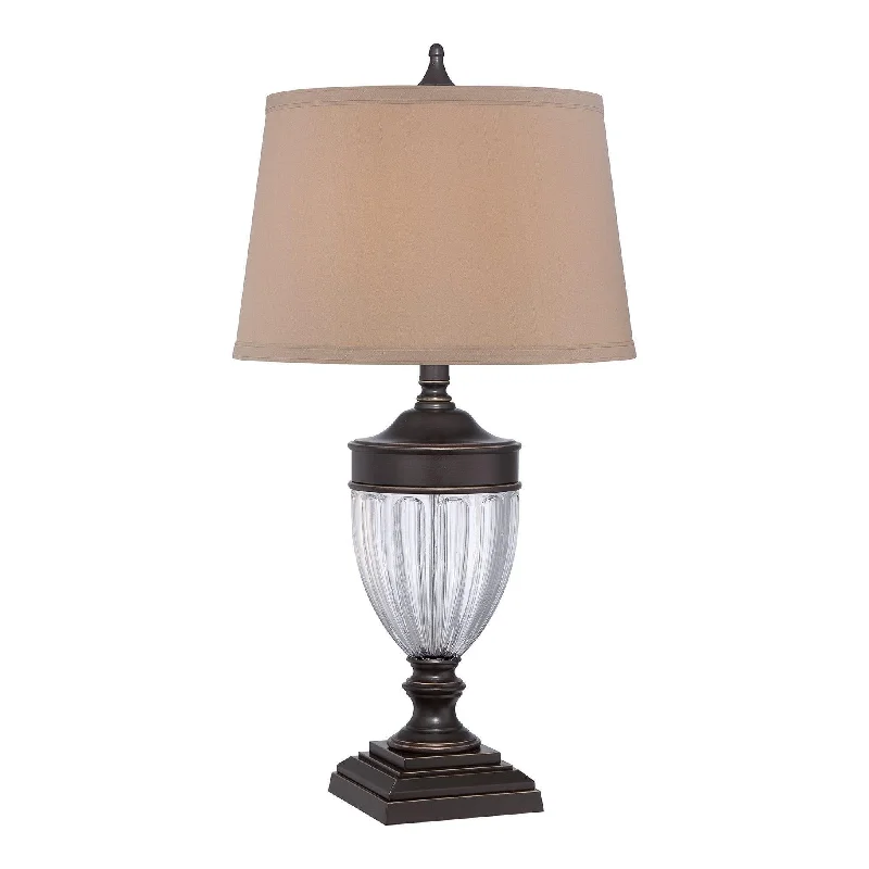 Modern Minimalist Floor Lamp for Contemporary Living RoomsModern Minimalist Floor Lamp for Contemporary Living RoomsQuoizel Dennison Glass and Bronze Table Lamp With Shade