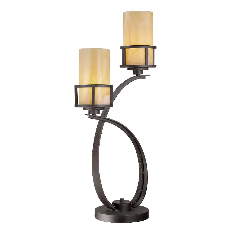 Modern Minimalist Floor Lamp for Contemporary Living RoomsModern Minimalist Floor Lamp for Contemporary Living RoomsQuoizel Kyle Two Light Bronze Table Lamp With Shades