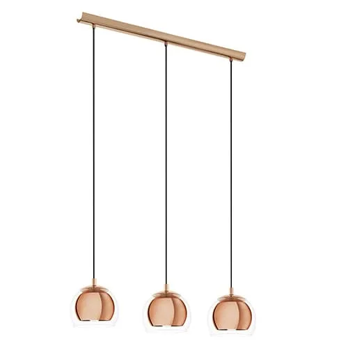 Mid - Century Modern Ceiling Lights with Simple, Sleek LinesMid - Century Modern Ceiling Lights with Simple, Sleek LinesRocamar 3 Light Pendant 780mm Copper
