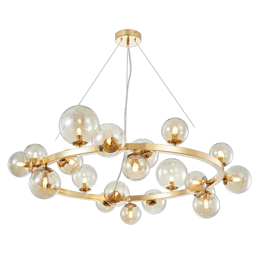 Chinese - Style Ceiling Lights with Red Lantern - Inspired DesignsChinese - Style Ceiling Lights with Red Lantern - Inspired DesignsRound Bubble Pendant French Gold with Cognac Glass