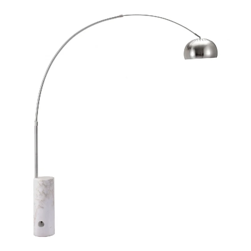 Dimmable Floor Lamp for Adjustable Lighting AmbianceDimmable Floor Lamp for Adjustable Lighting AmbianceSatin Chrome and Marble Floor Lamp