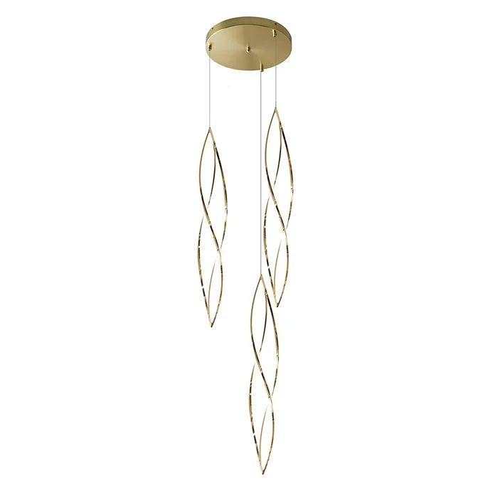 Art Nouveau Ceiling Lights with Organic, Flowing ShapesArt Nouveau Ceiling Lights with Organic, Flowing ShapesSpear 3 Light Gold 3000k Contemporary Twirl Pendant
