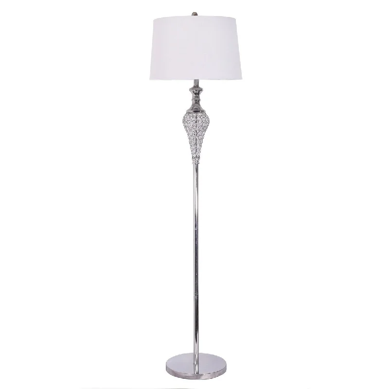 Glass Floor Lamp with Frosted Shades for Soft Diffused LightGlass Floor Lamp with Frosted Shades for Soft Diffused LightStriking Glam Bling Chrome Floor Lamp - 17" W x 64" H x 15" D