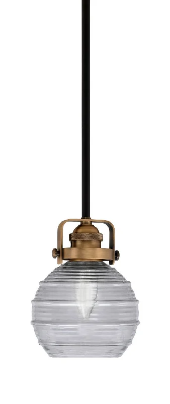 Art Deco Ceiling Lights with Geometric Patterns and Metallic FinishesArt Deco Ceiling Lights with Geometric Patterns and Metallic FinishesToltec Easton 1941-MBBR-5112 Pendant Light - Matte Black & Brass