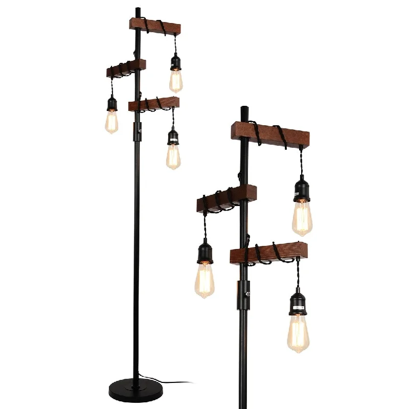 Glass Floor Lamp with Frosted Shades for Soft Diffused LightGlass Floor Lamp with Frosted Shades for Soft Diffused LightTree Floor Lamp 68 Inch 3 Lights Wood Standing Lamp - as pic