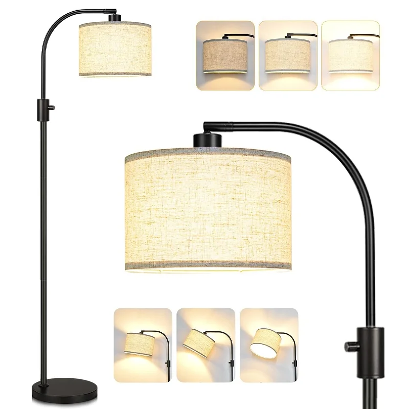 Smart Floor Lamp with Voice Control and Bluetooth ConnectivitySmart Floor Lamp with Voice Control and Bluetooth Connectivity【Upgraded】 Dimmable Floor Lamp, 1200 Lumens LED Edison Bulb Included, Arc Floor Lamps Modern Standing Lamp with Linen Shade