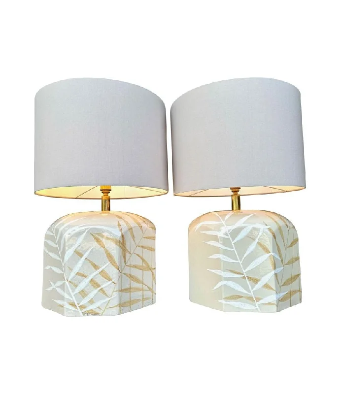 bohemian table lamps with colorful patterns for eclectic bedroomsbohemian table lamps with colorful patterns for eclectic bedroomsA pair of large 1970s hand painted ceramic lamps by Ugo Zaccanini for Maison Lancel