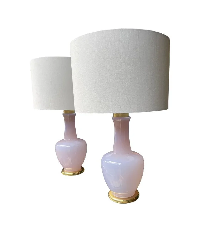 bohemian table lamps with colorful patterns for eclectic bedroomsbohemian table lamps with colorful patterns for eclectic bedroomsA pair of lavender opaline Murano glass lamps by Cenedese