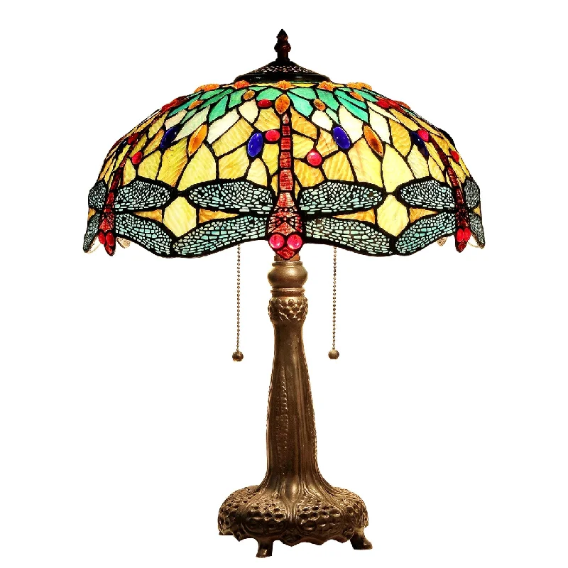 wooden table lamps with natural grain for a warm and organic feelwooden table lamps with natural grain for a warm and organic feelChloe Lighting CH33471BD18-TL2 Empress Tiffany-style Dragonfly 2 Light Table Lamp 18" Shade