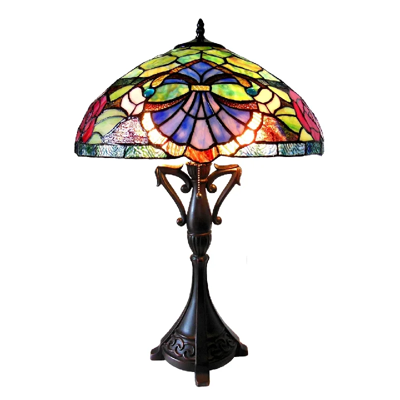 rustic farmhouse table lamps for cozy kitchensrustic farmhouse table lamps for cozy kitchensChloe Lighting CH18982GV18-TL2 Hannah Tiffany-style 2 Light Baroque/roses Table Lamp 18" Shade