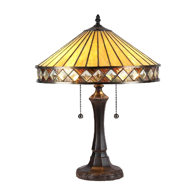 fabric table lamps with a linen shade for a relaxed and breathable lookfabric table lamps with a linen shade for a relaxed and breathable lookChloe Lighting CH35809MI16-TL2 Ingrid Tiffany-style 2 Light Mission Table Lamp 16" Shade