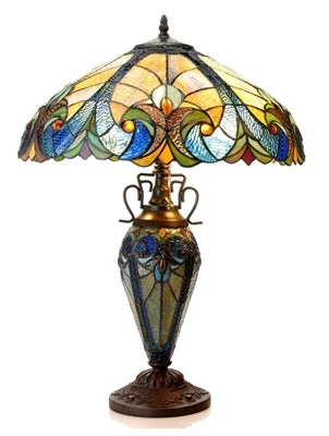 ceramic table lamps with hand painted designs for an artistic touchceramic table lamps with hand painted designs for an artistic touchChloe Lighting CH18780VA18-DT3 Liaison Tiffany-Style 3 Light Victorian Double Lit Table Lamp 18" Shade