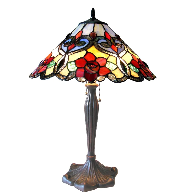 coastal style table lamps with nautical elements for beach housescoastal style table lamps with nautical elements for beach housesChloe Lighting CH15056RF17-TL2 Lindsay Tiffany-style 2 Light Rosestable Lamp 17" Shade