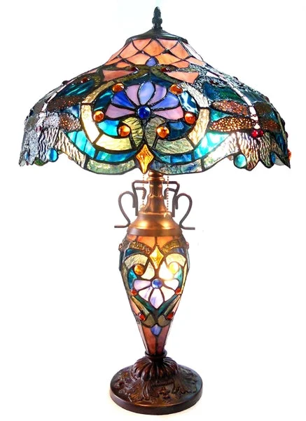 coastal style table lamps with nautical elements for beach housescoastal style table lamps with nautical elements for beach housesChloe Lighting CH1B715BD17-DT3 Lydia Tiffany-Style 3 Light Victorian Double Lit Table Lamp 17" Shade