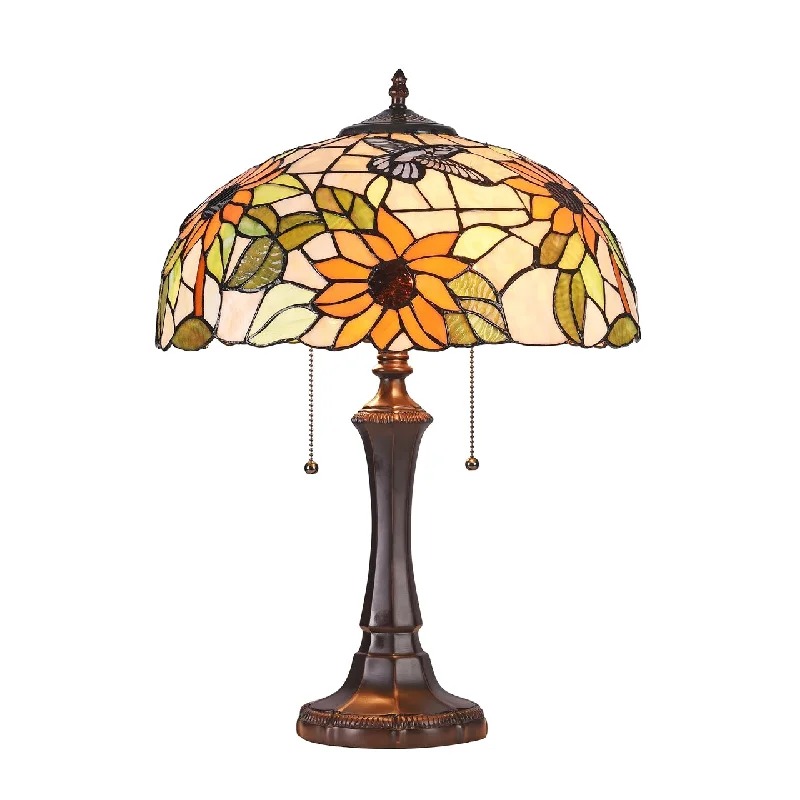 wooden table lamps with natural grain for a warm and organic feelwooden table lamps with natural grain for a warm and organic feelChloe Lighting CH3T617OF16-TL2 Sarai Floral 2 Light Tiffany-Style Dark Bronze Table Lamp 16" Wide