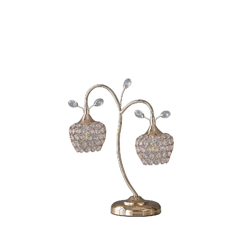 bohemian table lamps with colorful patterns for eclectic bedroomsbohemian table lamps with colorful patterns for eclectic bedroomsFloral Tree Design Metal Table Lamp With Dome Shade And Crystals, Gold By Benzara