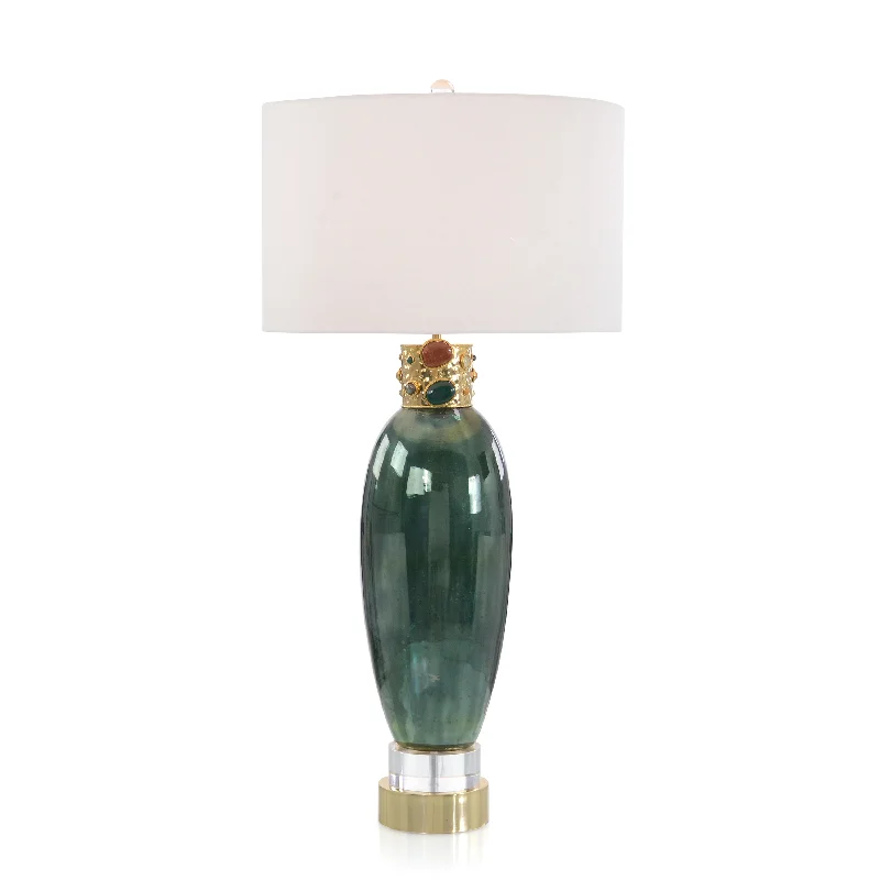 asian inspired table lamps with bamboo accents for a zen atmosphereasian inspired table lamps with bamboo accents for a zen atmosphereJeweled-Collar Table Lamp in Illusion Green