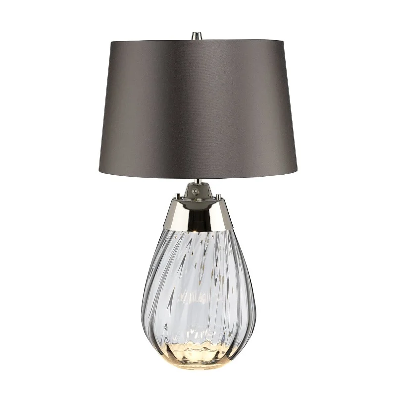 modern minimalist table lamps for contemporary living roomsmodern minimalist table lamps for contemporary living roomsLena 2 Light Small Smoke Table Lamp with Off-white Shade