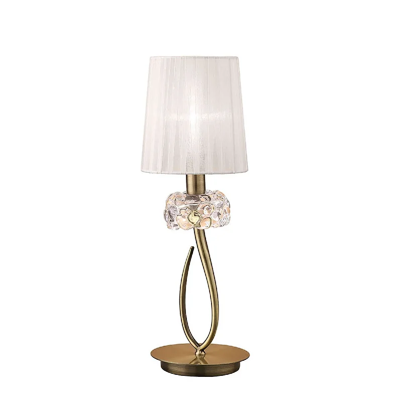 gothic style table lamps with dark finishes for a mysterious lookgothic style table lamps with dark finishes for a mysterious lookMantra M4637AB Loewe Table Lamp 1 Light Small Antique Brass White Shade