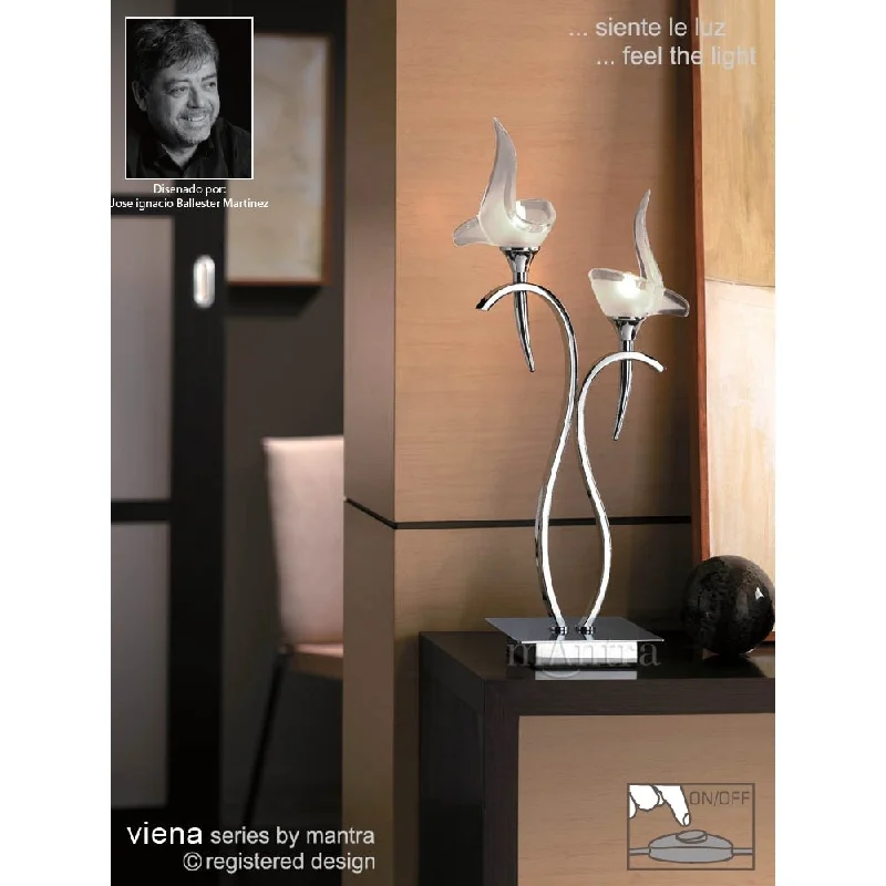 glass table lamps with a frosted surface for soft light diffusionglass table lamps with a frosted surface for soft light diffusionMantra Viena M0330 table lamp chrome