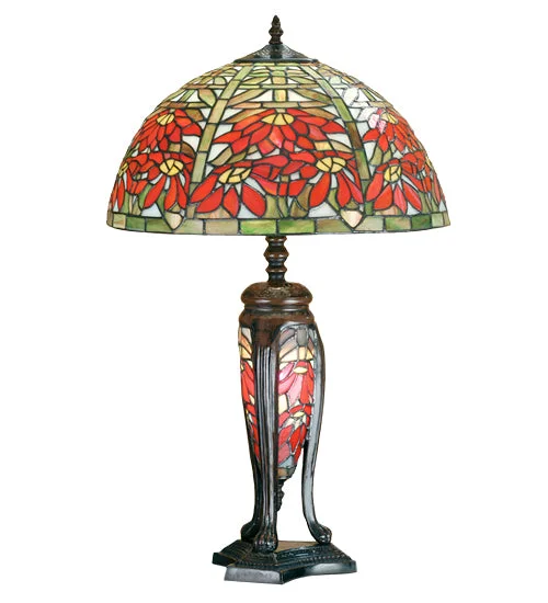industrial style table lamps with exposed bulbs for loft apartmentsindustrial style table lamps with exposed bulbs for loft apartmentsMeyda Lighting 65896 25" High Tiffany Poinsettia With Lighted Base Table Lamp
