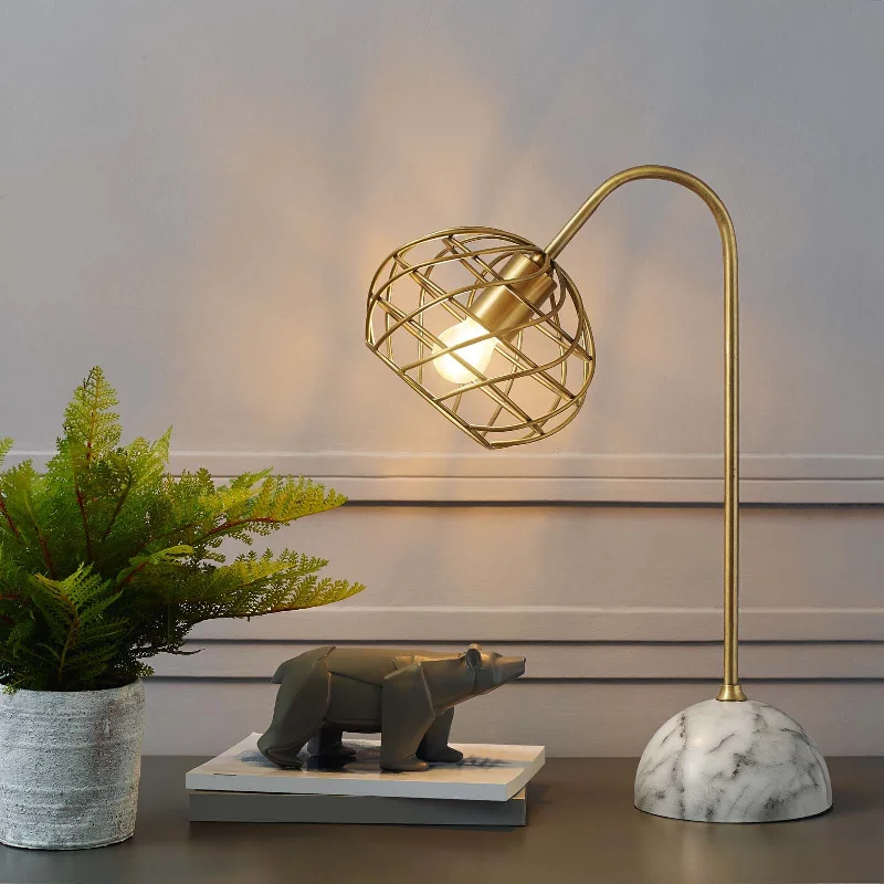 bohemian table lamps with colorful patterns for eclectic bedroomsbohemian table lamps with colorful patterns for eclectic bedroomsSalient Brass and Faux White Marble Table Lamp By Modway - EEI-3086