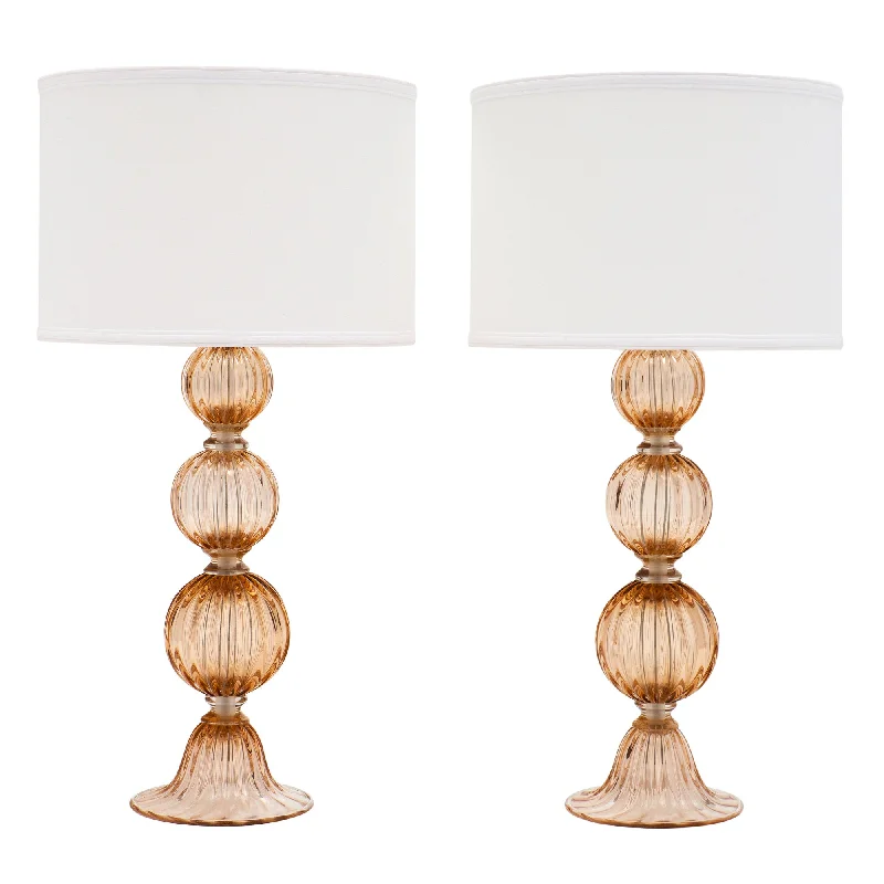 leather table lamps with a distressed texture for a rugged charmleather table lamps with a distressed texture for a rugged charmMurano Glass Peach Lamps