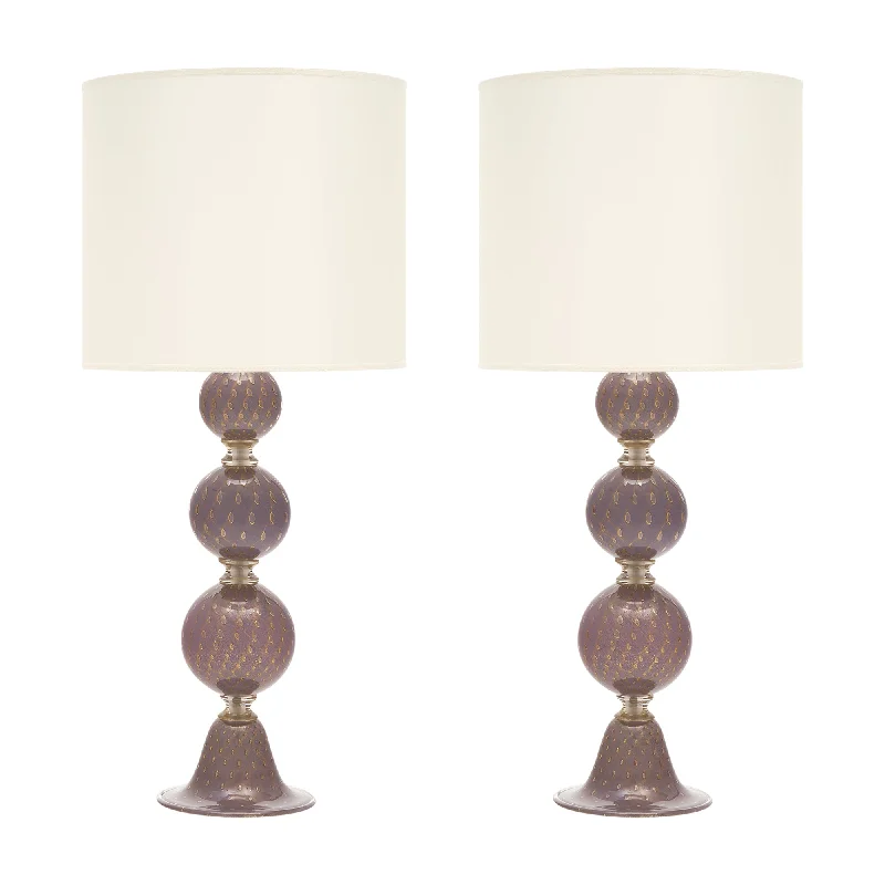 fabric table lamps with a linen shade for a relaxed and breathable lookfabric table lamps with a linen shade for a relaxed and breathable lookMurano Glass Purple Avventurina Lamps