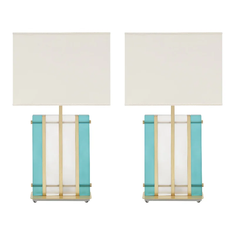 mid century modern table lamps with iconic designs for a stylish studymid century modern table lamps with iconic designs for a stylish studyPair of Murano Glass Turquoise “Tormalina” Lamps