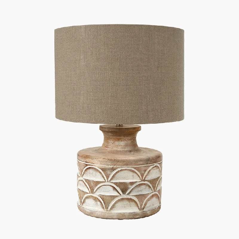 coastal style table lamps with nautical elements for beach housescoastal style table lamps with nautical elements for beach housesKingsbury White Wash Large Carved Wood Table Lamp