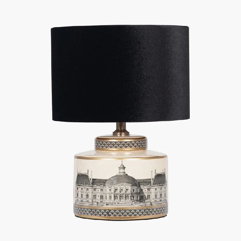 asian inspired table lamps with bamboo accents for a zen atmosphereasian inspired table lamps with bamboo accents for a zen atmosphereWren Black and Cream Building Print Ceramic Table Lamp - Base Only
