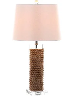 metal table lamps with a matte black finish for a sleek appearancemetal table lamps with a matte black finish for a sleek appearanceRope Wrapped Column Lamp Set