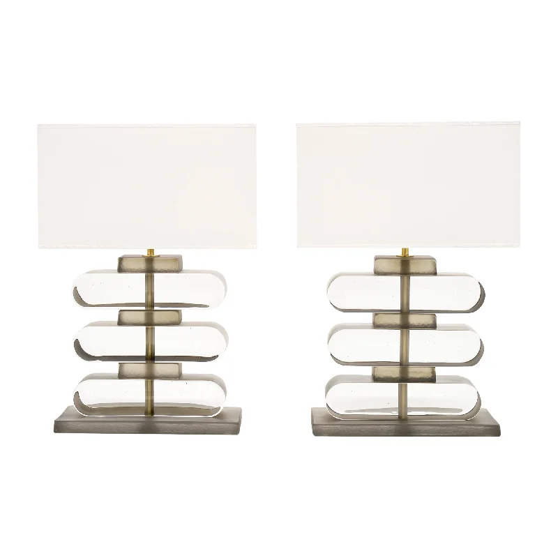 marble table lamps with a luxurious veined pattern for high end decormarble table lamps with a luxurious veined pattern for high end decorSmoked Murano Glass Geometric Lamps